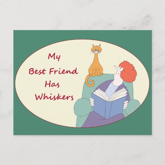 Mijn beste vriend heeft whiskers briefkaart (Voorkant)