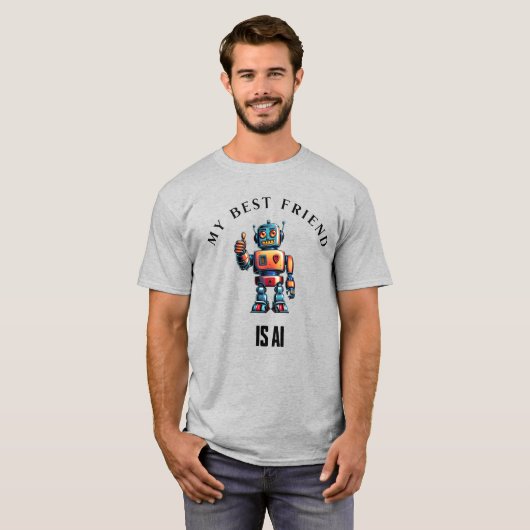 Mijn beste vriend is AI - Fun Robot Design T-shirt (Voorkant volledig)