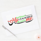 Mijn beste vriend is degene die het beste naar bov rechthoekige sticker (Envelop)