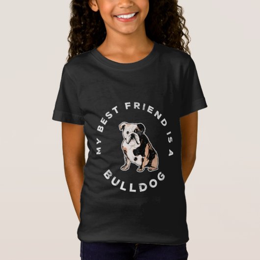 Mijn beste vriend is een Bulldog T-Shirt (Voorkant)
