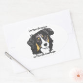 Mijn beste vriend is een driekleurige Engelse herd Ovale Sticker (Envelop)
