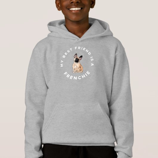 Mijn beste vriend is een Franse Bulldog Hoodie (Voorkant)