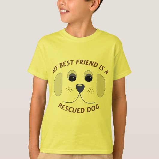 Mijn beste vriend is een gered hond t-shirt (Voorkant)