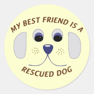 Mijn beste vriend is een geredde hond ronde sticker