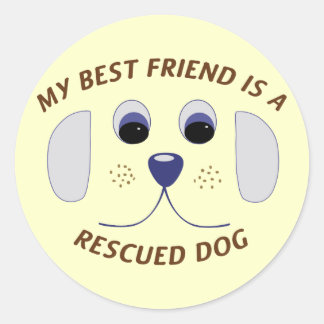 Mijn beste vriend is een geredde hond ronde sticker