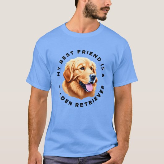 Mijn beste vriend is een Golden Retriever T-shirt (Voorkant)