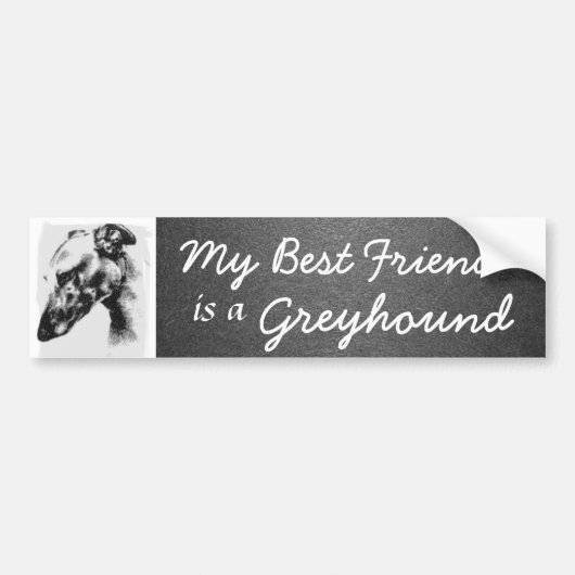 Mijn beste vriend is een Greyhound Bumpersticker (Voorkant)
