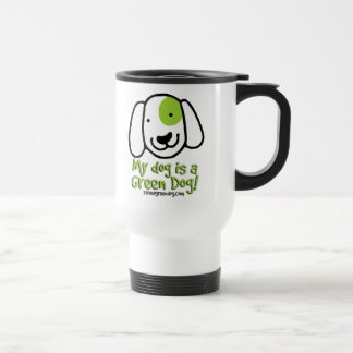 Mijn beste vriend is een groene hond-geïsoleerde M Reisbeker