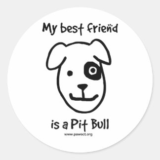 Mijn beste vriend is een pitbull ronde sticker