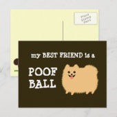 Mijn beste vriend is een Poof Ball - Funny Pom Car Briefkaart (Voorkant / Achterkant)