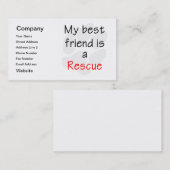 Mijn beste vriend is een reddingshond visitekaartje (Voorkant / Achterkant)