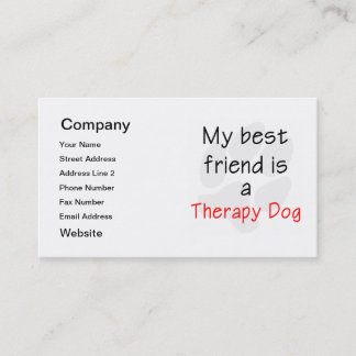 Mijn beste vriend is een Therapy Dog Visitekaartje