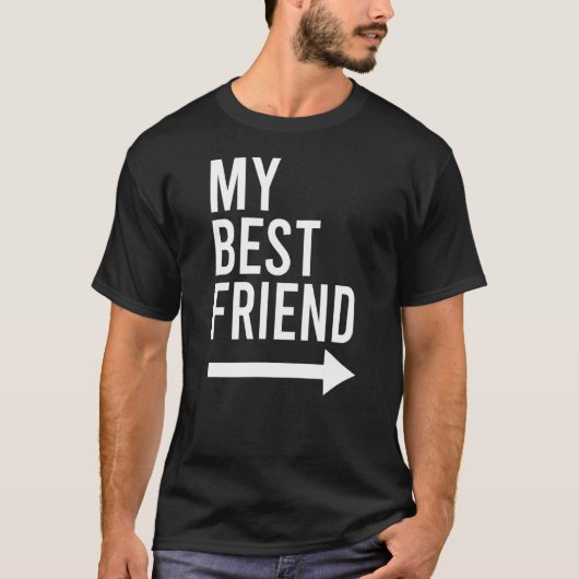 Mijn beste vriend met pijl wijzen links Bestie 2 T-shirt (Voorkant)
