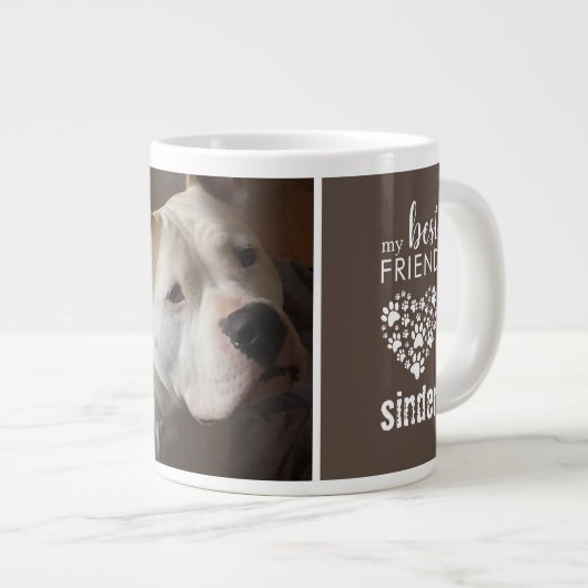 Mijn beste vriend Pet Dog Foto gepersonaliseerd Grote Koffiekop (Voorkant rechts)