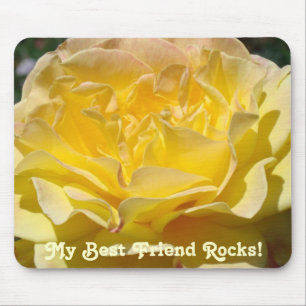 Mijn beste vriend rockt! muismat Gele Roos Bloem