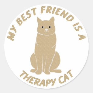 Mijn beste vriend (Therapy Cat) Ronde Sticker