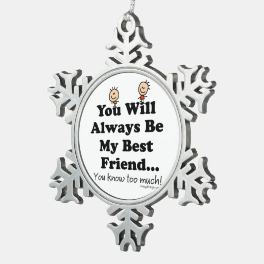 Mijn beste vriend tin sneeuwvlok ornament (Rechts)