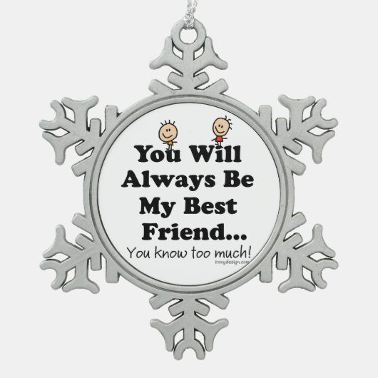 Mijn beste vriend tin sneeuwvlok ornament (Voorkant)