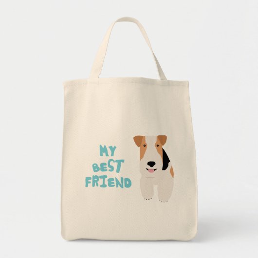 Mijn beste vriend Wire Fox Terrier Tote Bag (Voorkant)
