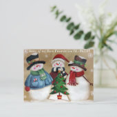 Mijn beste vrienden zijn Flakes Snowmen Briefkaart (Staand voorkant)