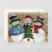 Mijn beste vrienden zijn Flakes Snowmen Briefkaart (Voorkant / Achterkant)