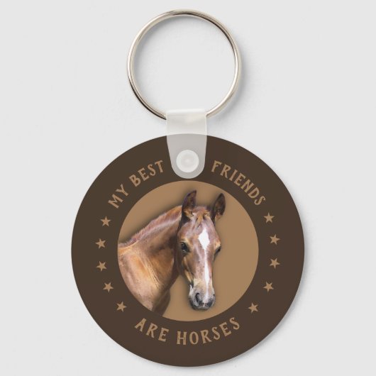 Mijn beste vrienden zijn paarden sleutelhanger (Voorkant)