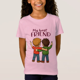 Mijn beste vriendin Cute Cartoon Design Meisjes Fi T-shirt