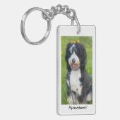 Mijn beste vriendin met Birdie de Bernedoodle Sleutelhanger (Voorkant Links)