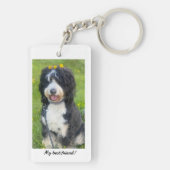 Mijn beste vriendin met Birdie de Bernedoodle Sleutelhanger (achterkant)