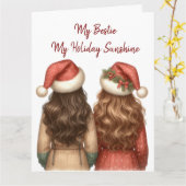 Mijn beste vriendin, mijn zonneschijn met kerst Gr Kaart (Gele Bloem)