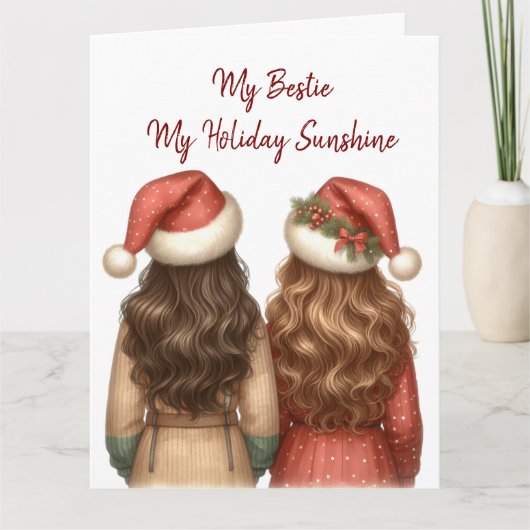 Mijn beste vriendin, mijn zonneschijn met kerst Gr Kaart (Voorkant)
