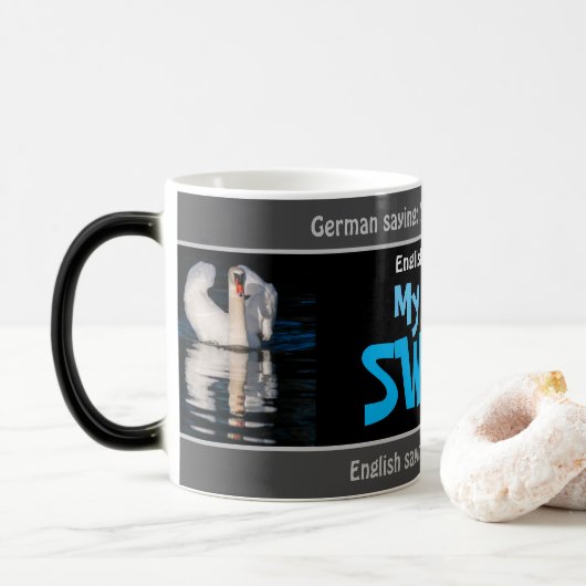 Mijn beste zwaan - gekke vertaald Duits! Magische Mok (Met donut)