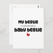 Mijn bestie groeit een baby bestie briefkaart (Voorkant / Achterkant)