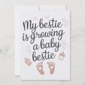 Mijn Bestie Groeit Een Baby Bestie Funny Zwangersc Feestdagenkaart (Voorkant)