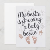 Mijn Bestie Groeit Een Baby Bestie Funny Zwangersc Feestdagenkaart (Voorkant / Achterkant)