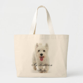 Mijn Bestie is een Westie Grote Tote Bag