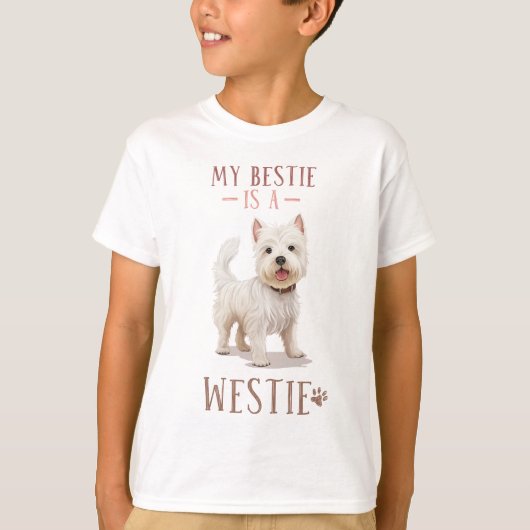 MIJN BESTIE IS EEN WESTIE T-SHIRT (Voorkant)