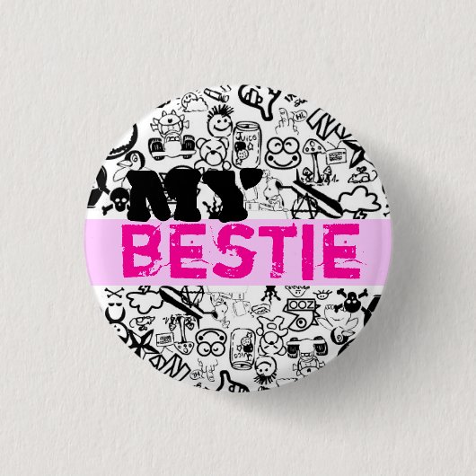 Mijn BESTIE Pin Ronde Button 3,2 Cm (Voorkant)