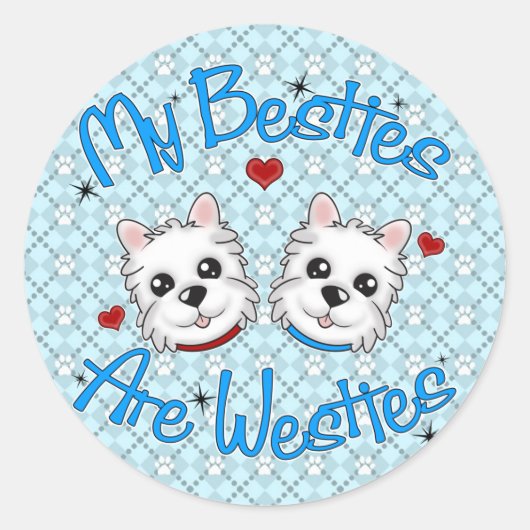 "Mijn Besties zijn Westies" JONGENS Stickers (Voorkant)