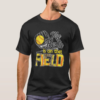 Mijn bestitie is op dat veld softbal luipaard t-shirt