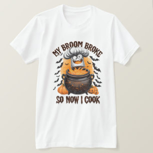 Mijn bezem brak dus nu kook ik - Chef Halloween T-shirt
