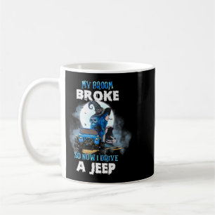 Mijn bezem brak, dus rij ik in een vrachtwagen met koffiemok