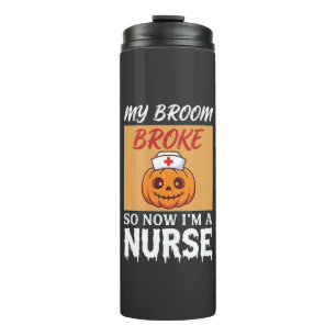 Mijn Bezem Brak Verpleegster Halloween Thermosbeker