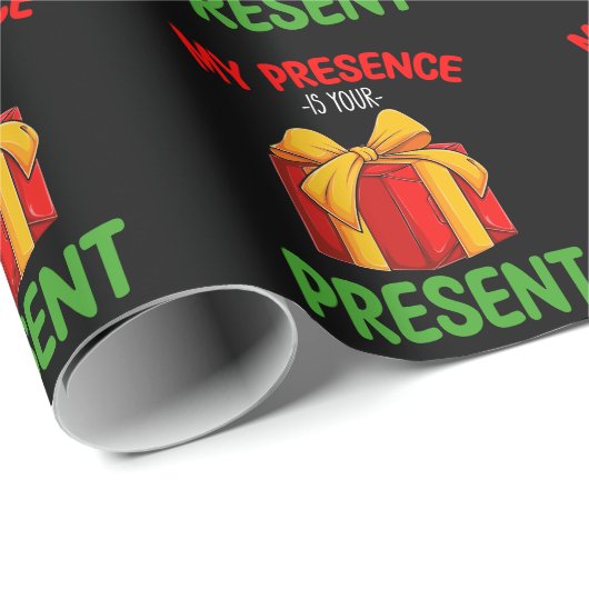 Mijn bezoek is uw Cadeau familie kerst Cadeaupapier (Rol Hoek)