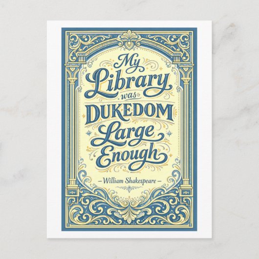 "Mijn bibliotheek" Shakespeare Briefkaart (Voorkant)