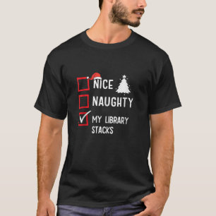 Mijn bibliotheek stapels leuk stout Kerstmis bibli T-shirt
