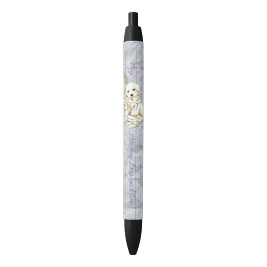 Mijn Bichon Ate Mijn Lesson Plan Zwarte Inkt Pen (Voorkant Verticaal)