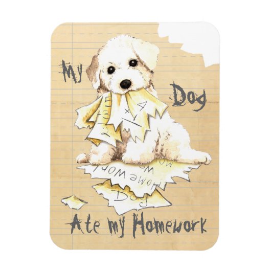 Mijn Bichon Ate Mijn thuiswerk Magneet (Verticaal)