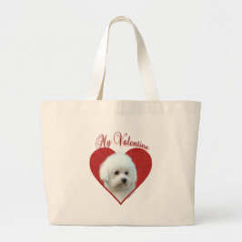 Mijn Bichon Frise Valentijn Grote Tote Bag