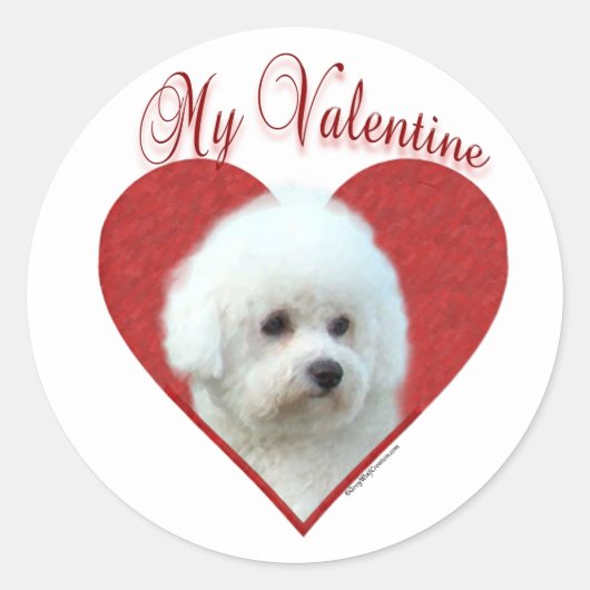 Mijn Bichon Frise Valentijn Ronde Sticker (Voorkant)